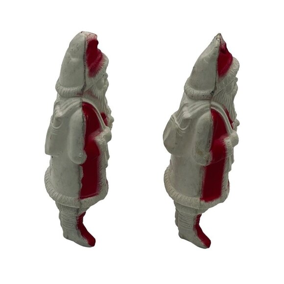 2 Vintage Irwin Standing Christmas Santa Claus w Gifts & Toy Sack Plastic 4" - Picture 5 of 16